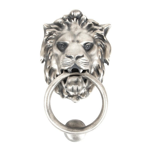 Antique Pewter Lion Head Door Knocker