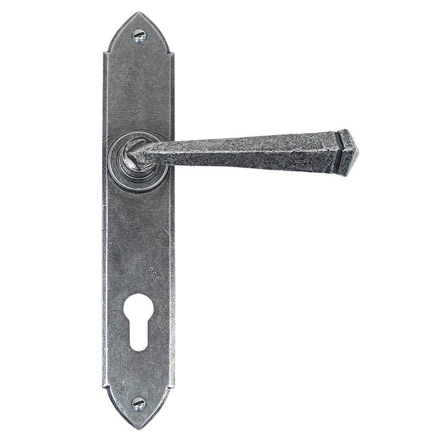 Pewter Gothic Lever Espag. Lock Set