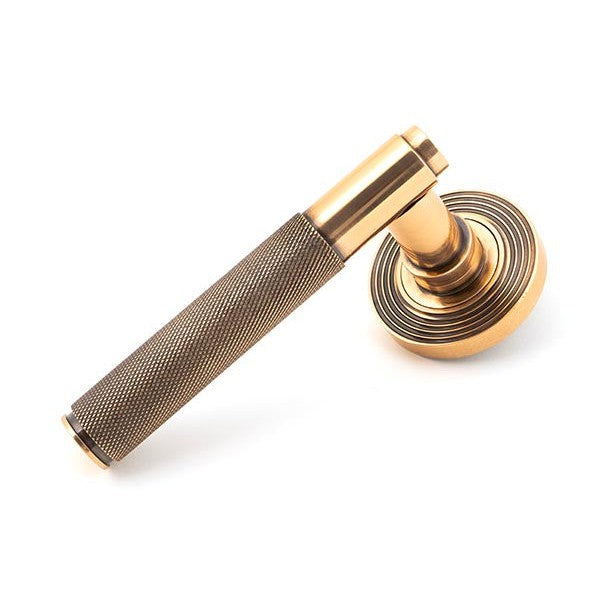 Polished Bronze Brompton Lever on Rose Set (Beehive)