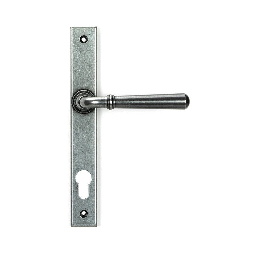 Pewter Newbury Slimline Lever Espag. Lock Set
