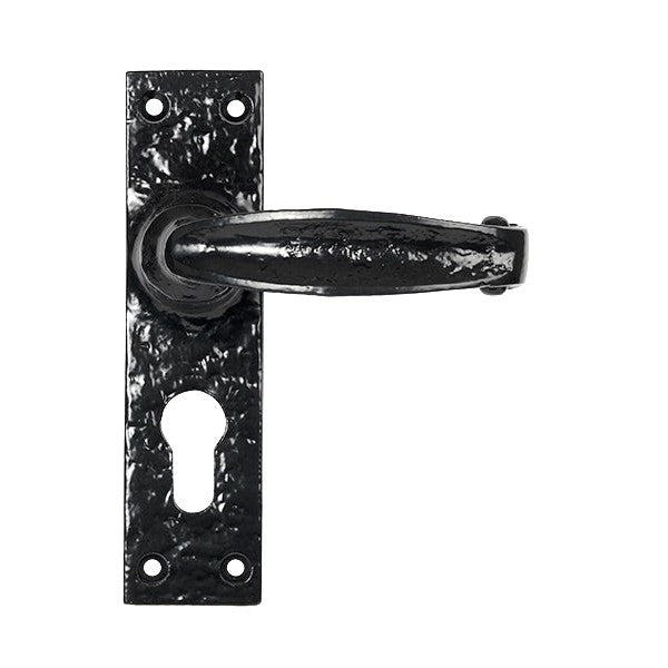 Black Lever Euro Lock Set