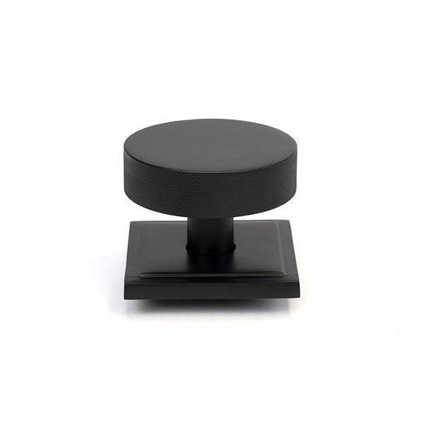 Matt Black Brompton Centre Door Knob (Square)