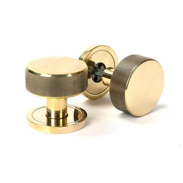 Aged Brass Brompton Mortice/Rim Knob Set (Plain)