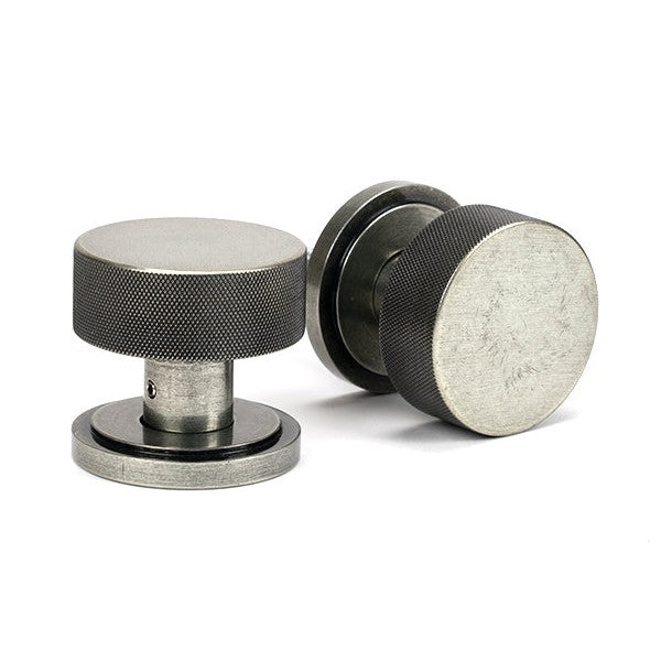 Pewter Brompton Mortice/Rim Knob Set (Art Deco)