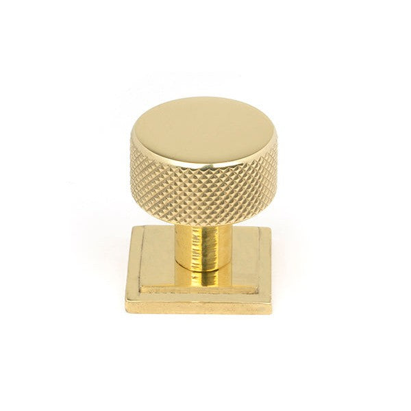 Polished Brass Brompton Cabinet Knob - 25mm (Square)