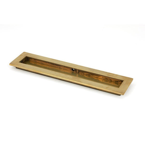 Aged Brass 250mm Plain Rectangular Pull