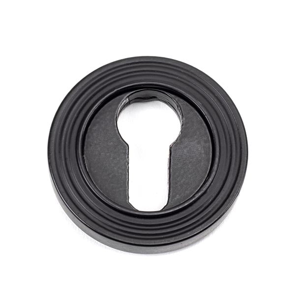 Matt Black Round Euro Escutcheon (Beehive)