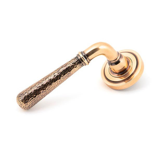 Polished Bronze Hammered Newbury Lever on Rose Set (Art Deco) - Unsprung