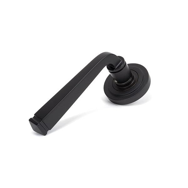 Aged Bronze Avon Round Lever on Rose Set (Art Deco) - Unsprung