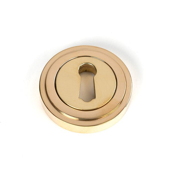 Polished Brass Round Escutcheon (Art Deco)