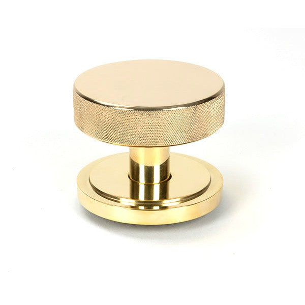 Polished Brass Brompton Centre Door Knob (Art Deco)
