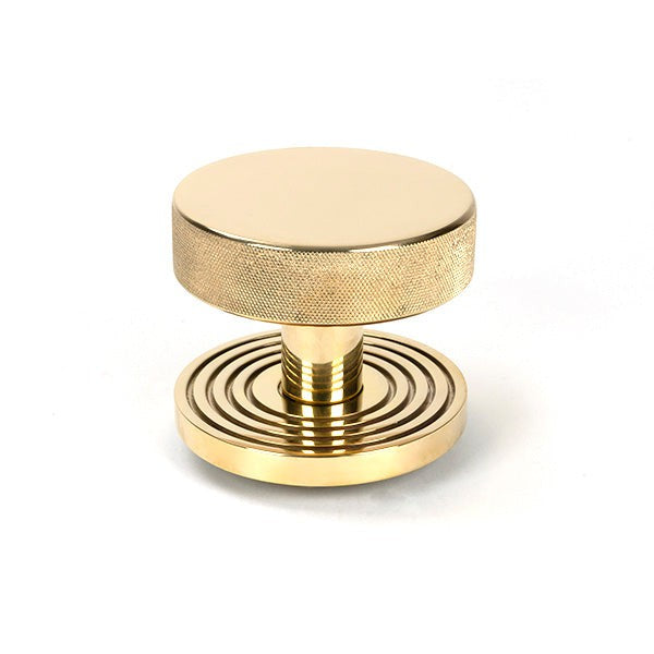 Polished Brass Brompton Centre Door Knob (Beehive)