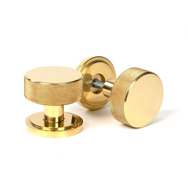 Polished Brass Brompton Mortice/Rim Knob Set (Art Deco)