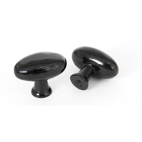 Black Oval Cabinet Knob