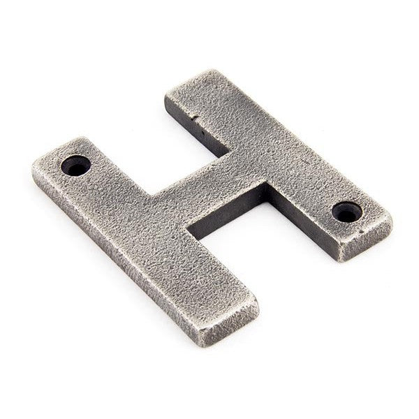 Antique Pewter Letter H