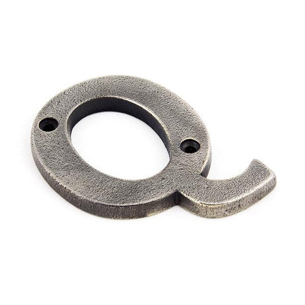 Antique Pewter Letter Q