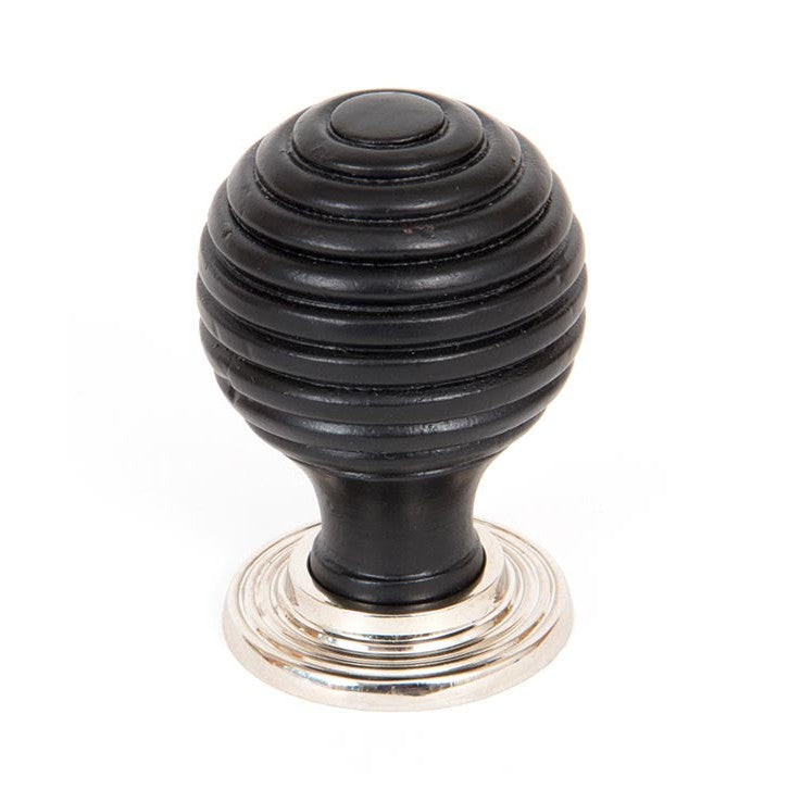 Ebony and PN Beehive Cabinet Knob 35mm