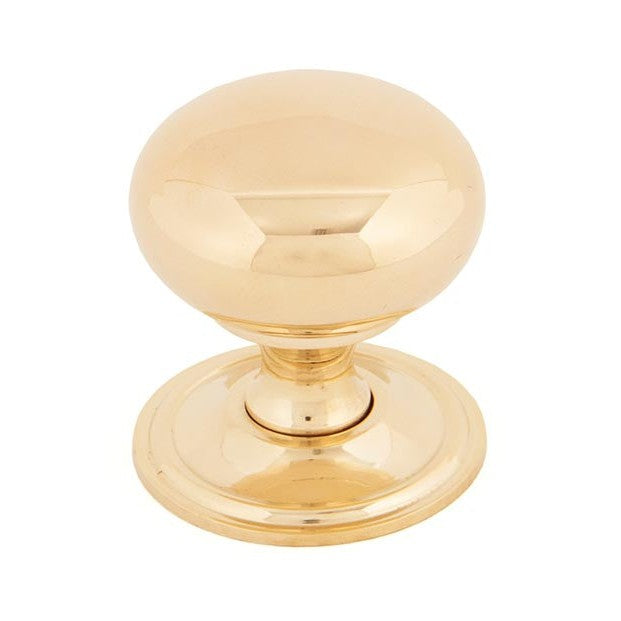 Polished Brass Mushroom Cabinet Knob 38mm