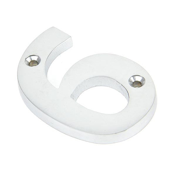 Satin Chrome Numeral 6