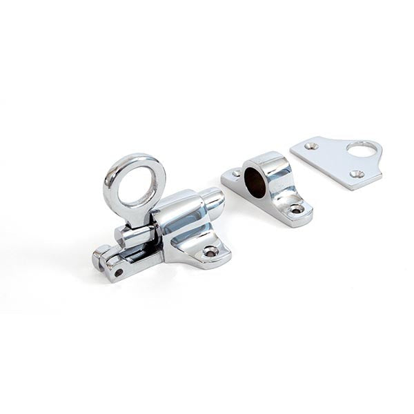 Polished Chrome Fanlight Catch + Two Keeps