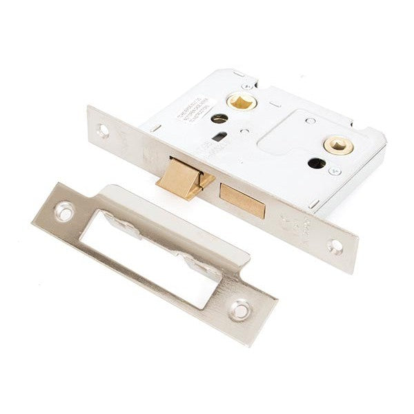 Nickel 3" Bathroom Mortice Lock
