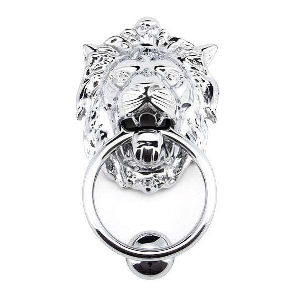 Polished Chrome Lion Head Door Knocker