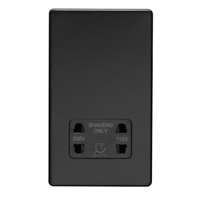 Concealed 3mm Shaver Socket - Matt Black