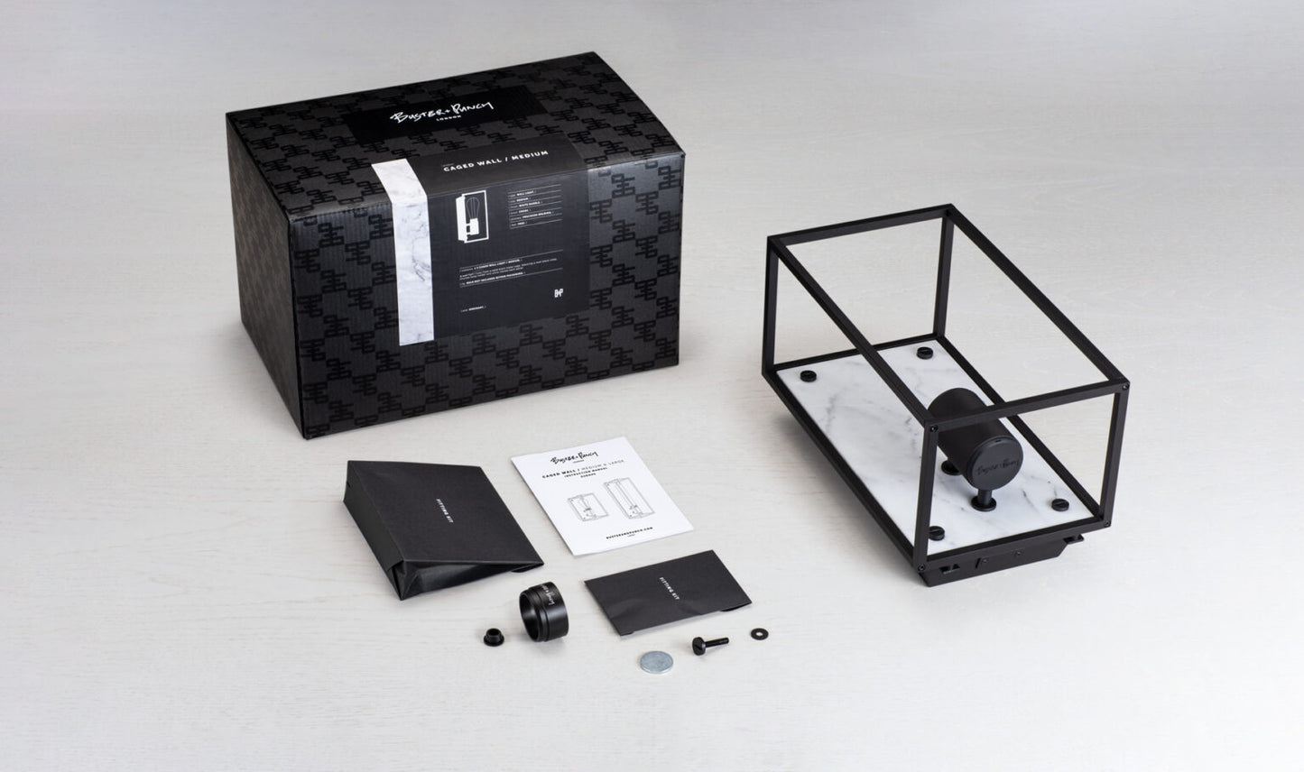 CAGED WALL / MEDIUM / BLACK MARBLE