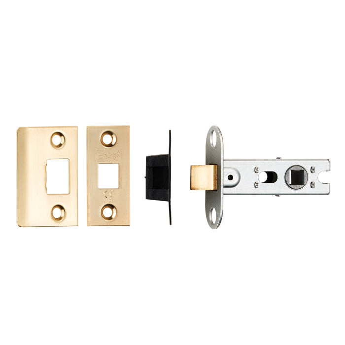 64Mm Ce B/T Tubular Mortice Latch Square Satin Brass