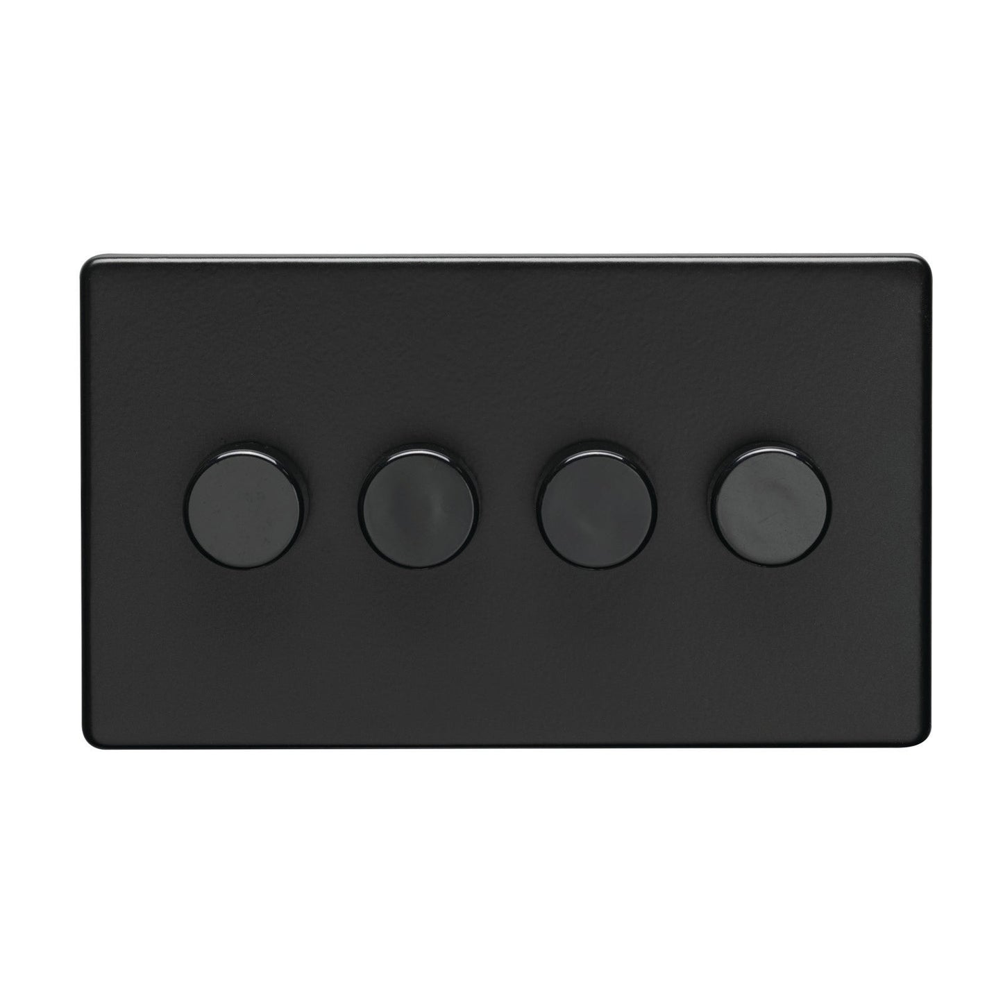 4 Gang Dimmer - Matt Black