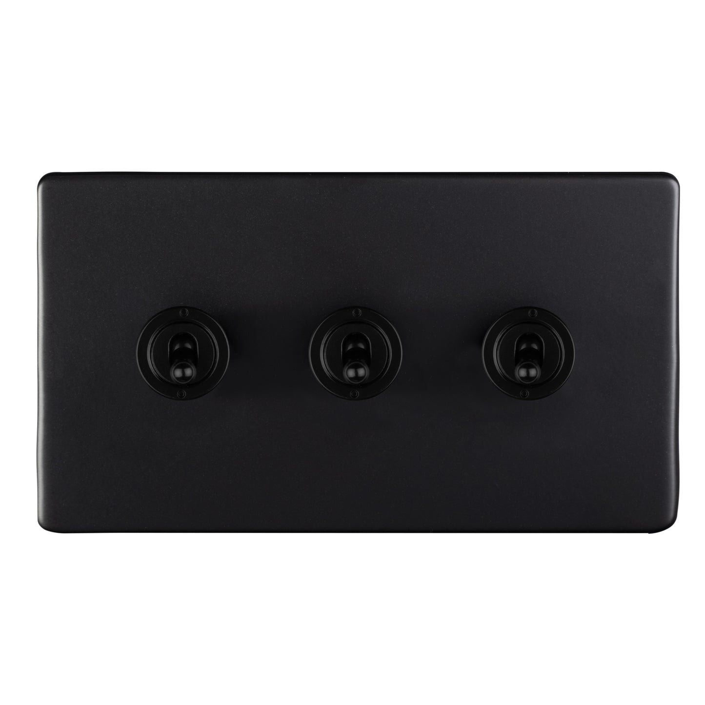 3 Gang 10Amp 2Way Toggle Switch - Matt Black