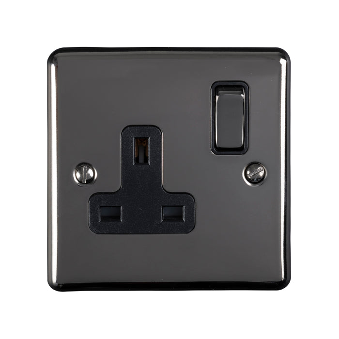 Enhance Decorative 1 Gang Socket - Black Nickel