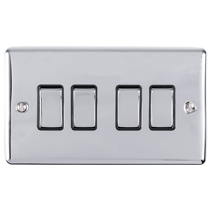 Enhance Decorative 4 Gang Switch - Polished Chrome