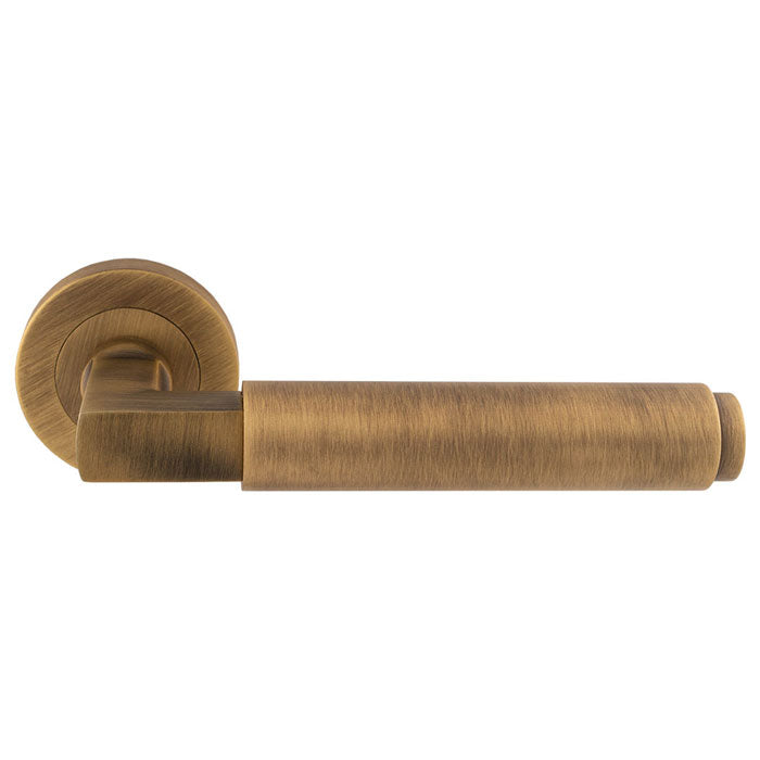 Masano Lever On Rose Antique Brass