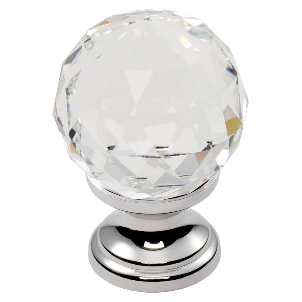 Clear Faceted Knob 25mm