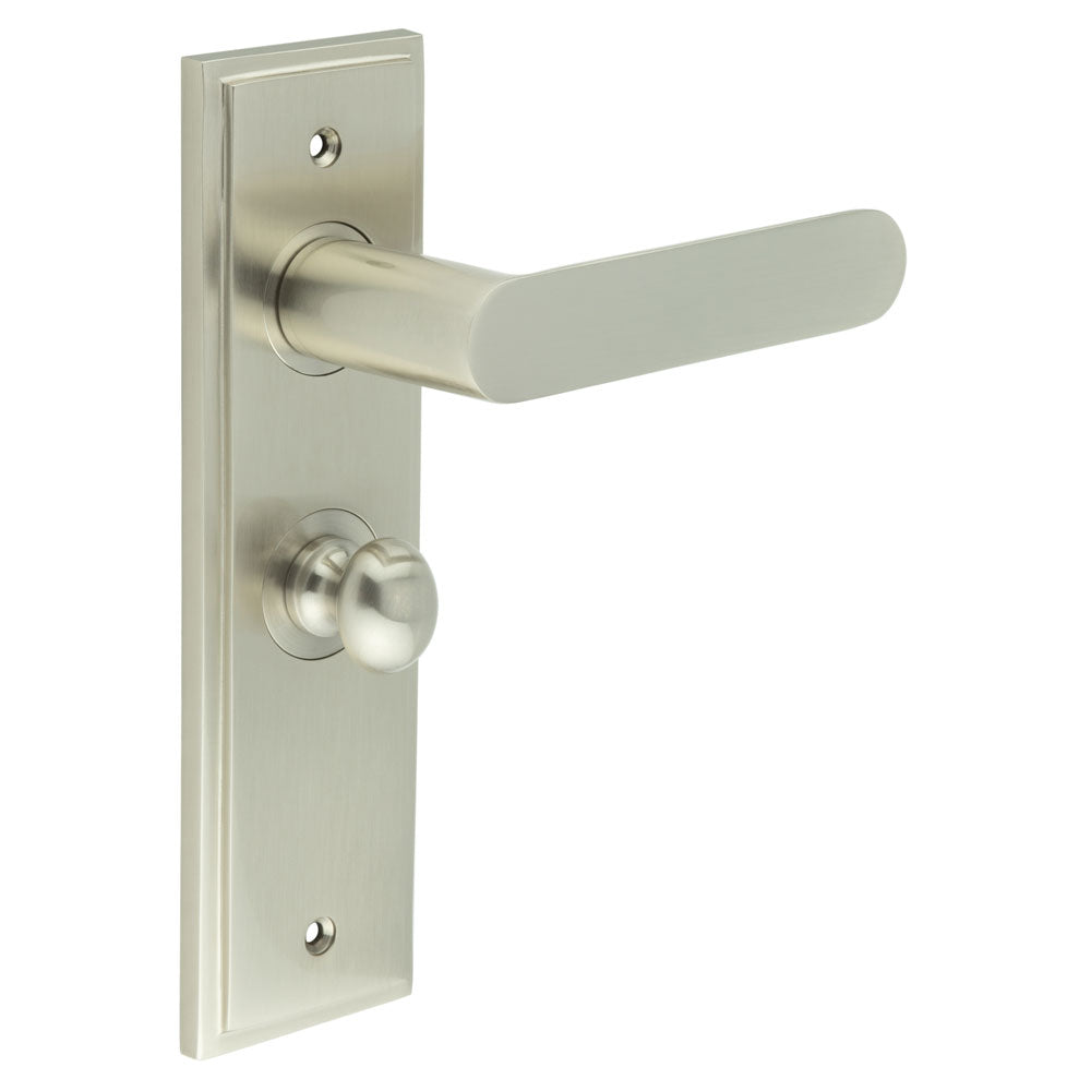 Kensington Door Handle Bathroom Backplate & Turn & Release