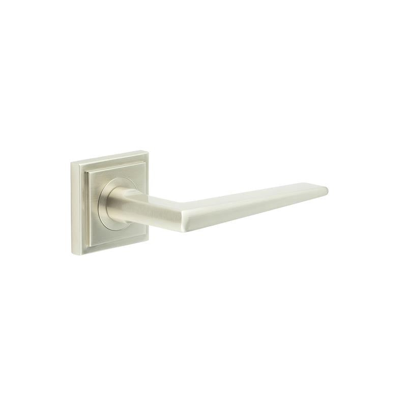 Mayfair Door Handle on Square Stepped Rose