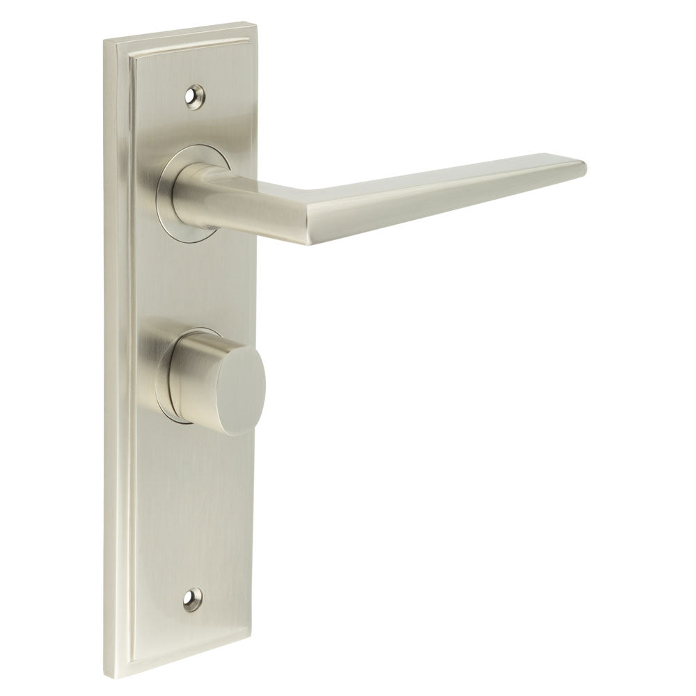 Mayfair Door Handle Bathroom Backplate & Turn & Release