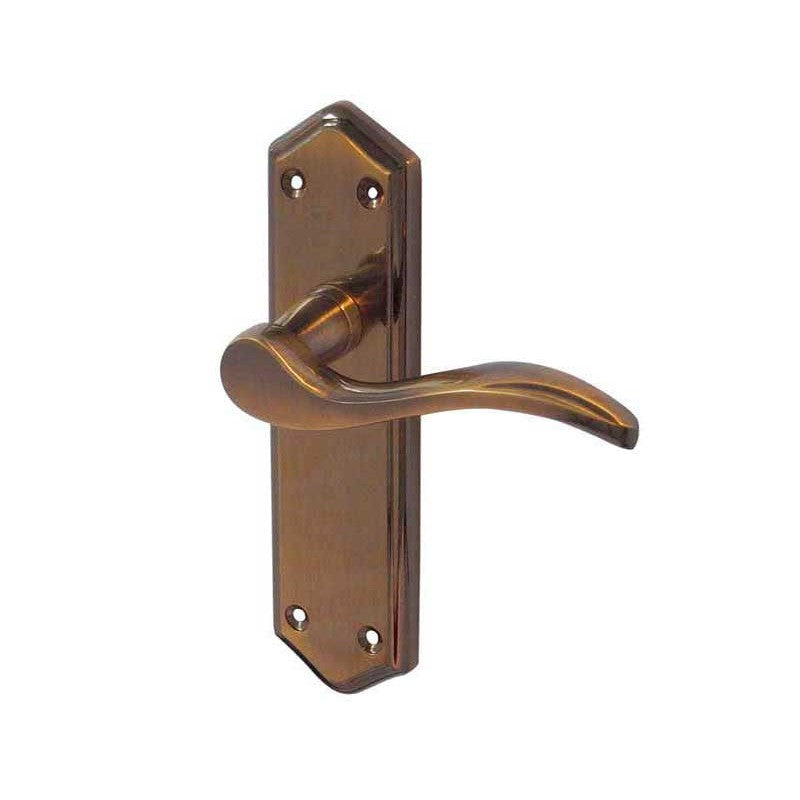Paris Suite Door Handles on Latchplate Antique Bronze