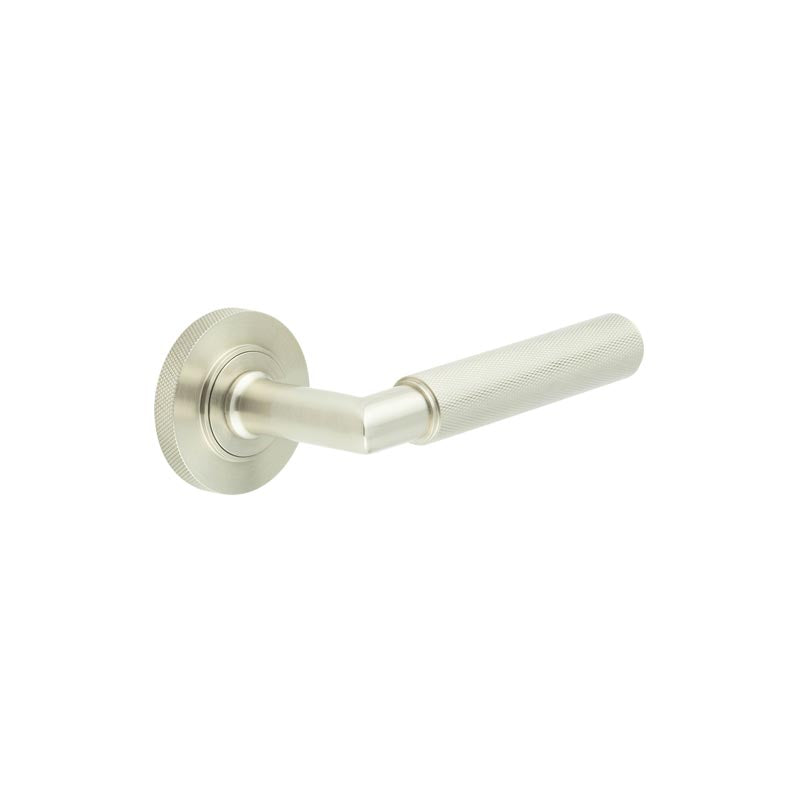 Piccadilly Door Handle on Knurled Rose
