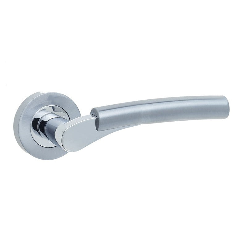 Arkus Door Handle on Rose Polished Chrome/Satin Chrome