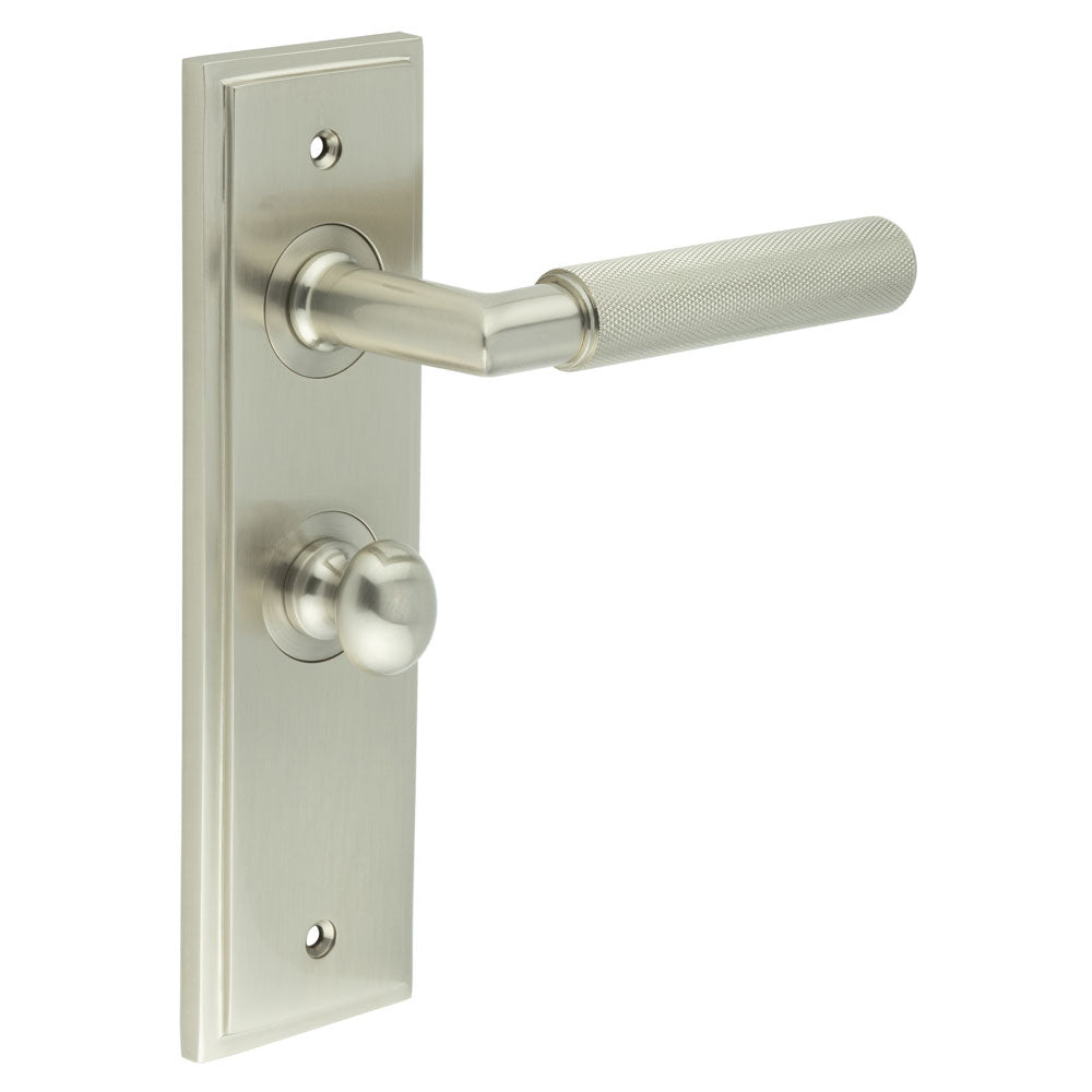Piccadilly Door Handle Bathroom Backplate & Turn & Release