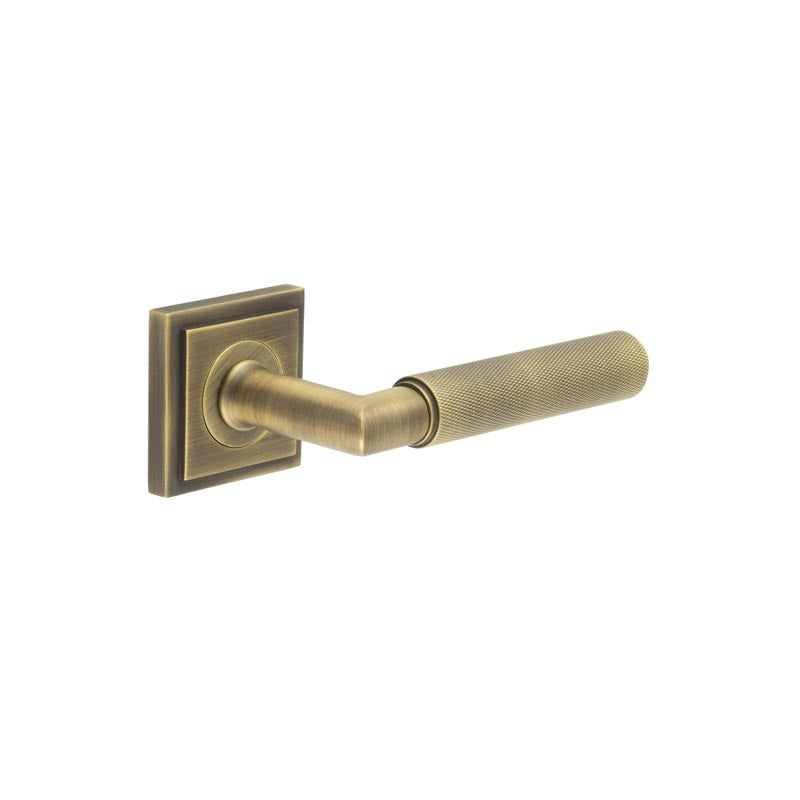 Piccadilly Door Handle on Stepped Square Rose
