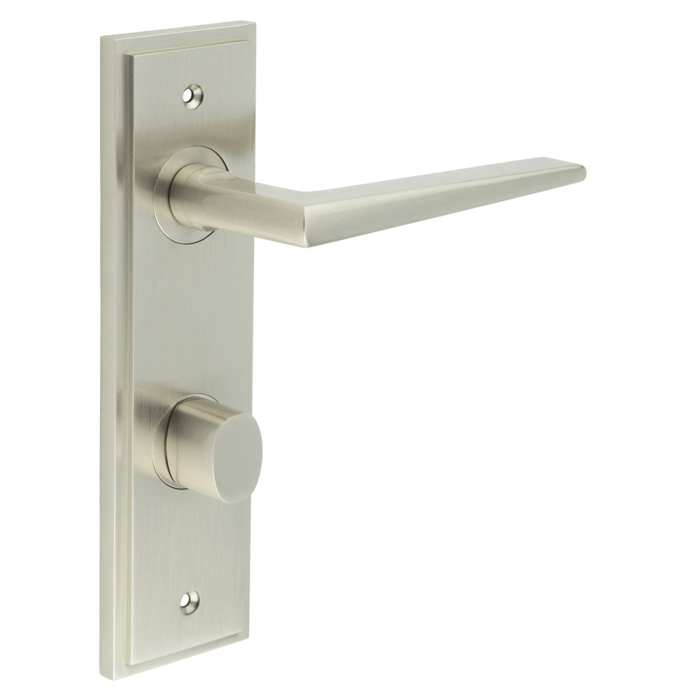 Mayfair Door Handle Din Bathroom Backplate & Turn & Release