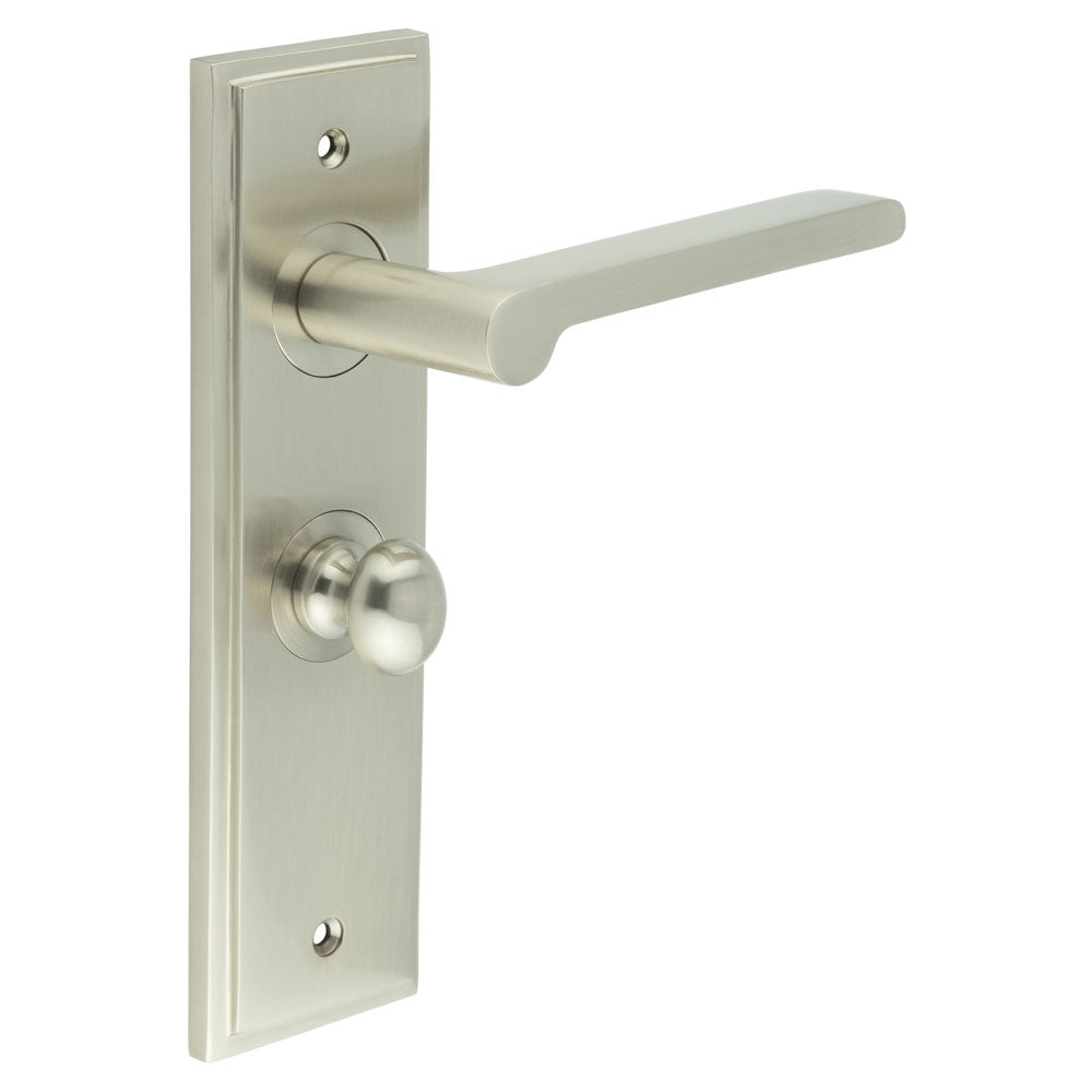 Fitzrovia Door Handle Bathroom Backplate & Turn & Release