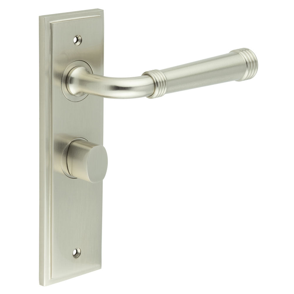 Highgate Door Handle Bathroom Backplate & Turn & Release