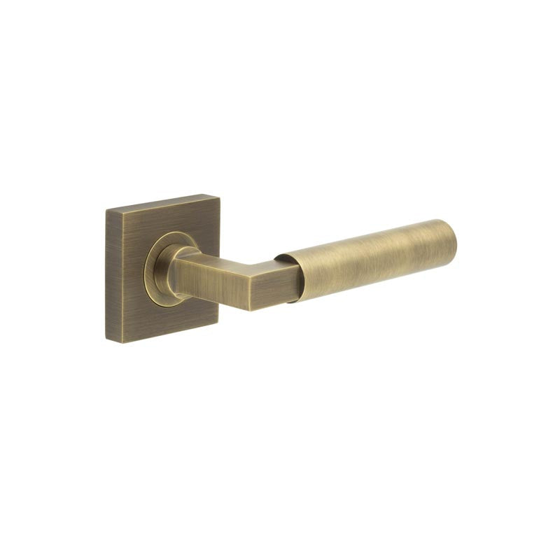 Westminster Door Handle on Square Plain Rose