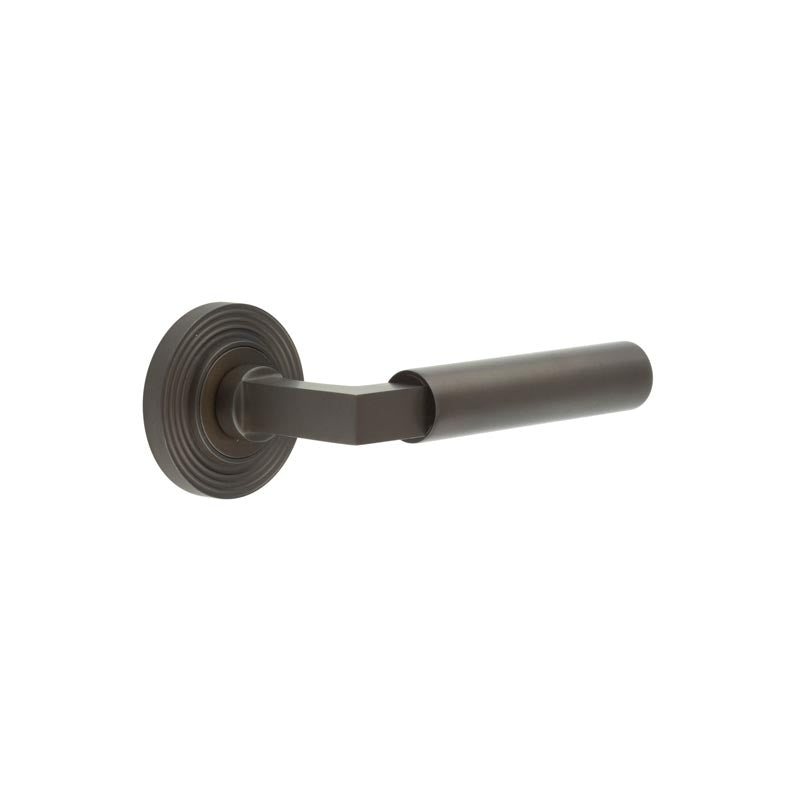 Westminster Door Handle on Reeded Rose