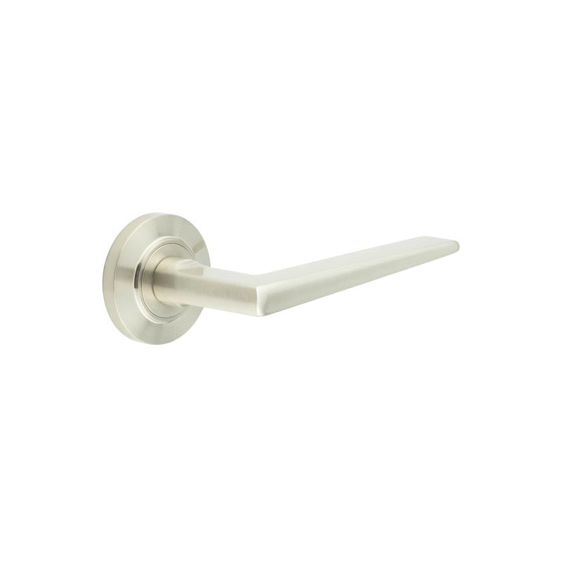 Mayfair Door Handle on Chamfered Rose