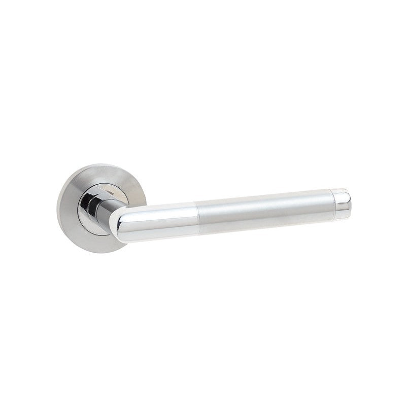 Cambrio Door Handle on Rose Grade 304 Satin & Polished Stainless Steel